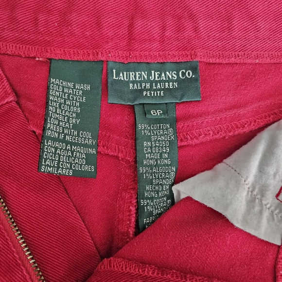 Lauren Ralph Lauren Jeans Co Red Petite Pants 6P Stretch - Picture 12 of 13
